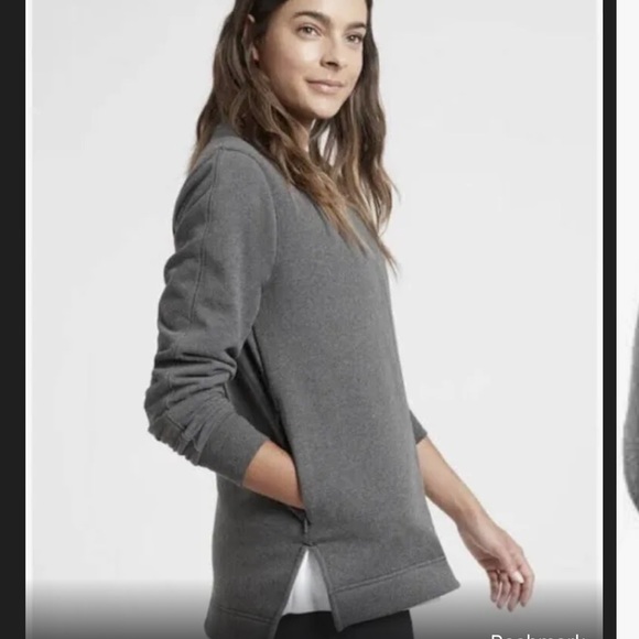 Athleta RETROPLUSH CREWNECK SWEATSHIRT Sz Small in grey - Picture 5 of 7